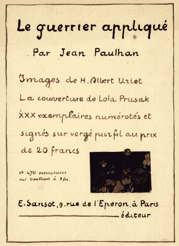 Couverture du livre Le Guerrier appliqué, de Jean Paulhan