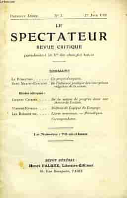 Couverture de Le Spectateur