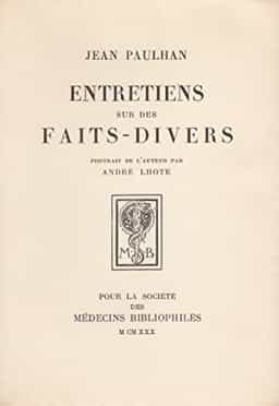 Couverture de Entretiens sur des faits-divers