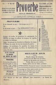 une couverture de la revue Proverbe