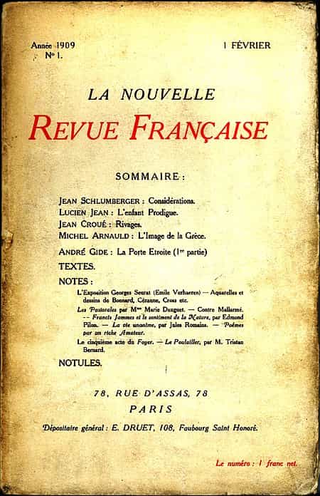 Couverture de La Nouvelle Revue Française