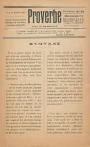 une couverture de la revue Proverbe