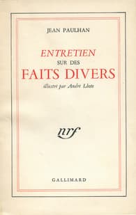 Couverture du livre Entretien sur des faits divers, de Jean Paulhan