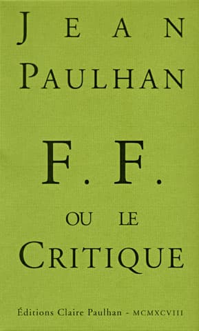 Couverture du livre FF ou le critique, de Jean Paulhan
