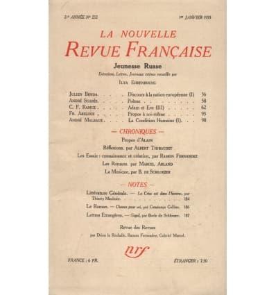 couverture de la revue nrf