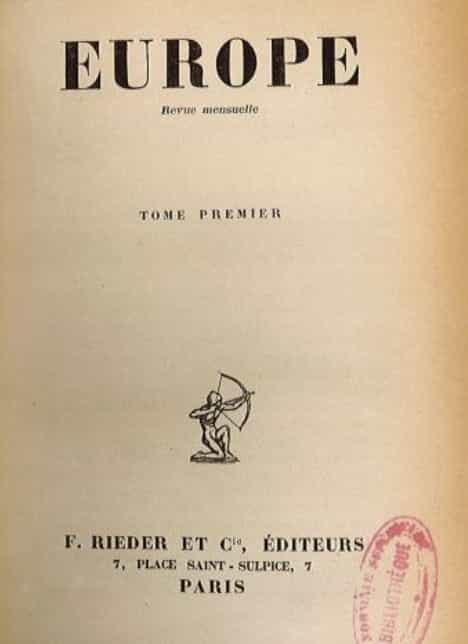 Couverture la revue Europe