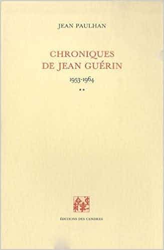 Couverture du livre Chroniques de Jean Guérin de Jean Paulhan
