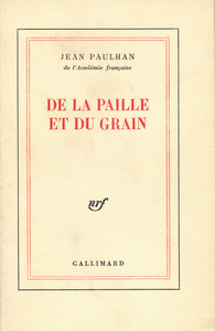 Couverture du livre De la paille et du grain, de Jean Paulhan