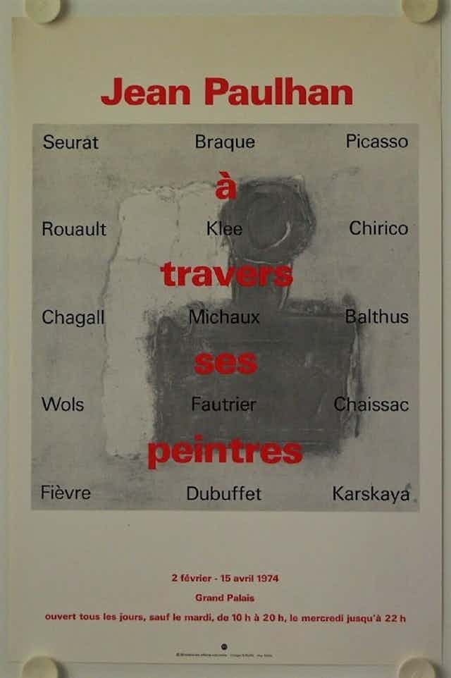 Affiche de l'exposition Jean paulhan à travers ses peintres
