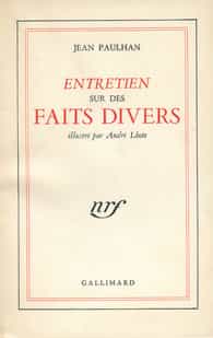 Couverture du livre Entretien sur des faits divers, de Jean Paulhan