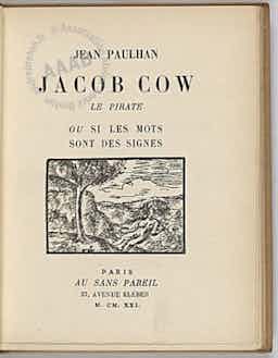 Couverture du livre Jacob Cow le pirate, de Jean Paulhan