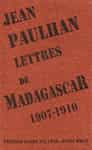 Couverture du livre Lettres de Madagascar, de Jean Paulhan