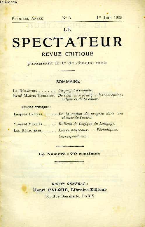 couverture de la revue Le Spectateur, première année, n° 3, du 1er juin 1909