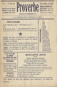 une couverture de la revue Proverbe