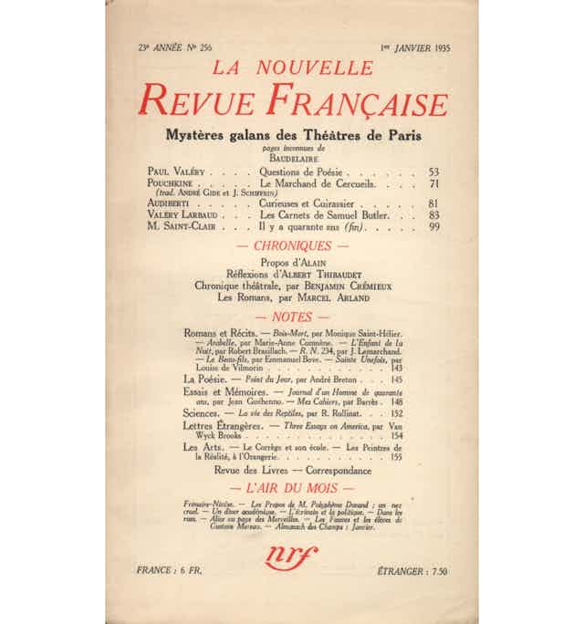 Couverture de La Nouvelle Revue Française 1940-1943