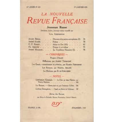 Couverture de La Nouvelle Revue Française